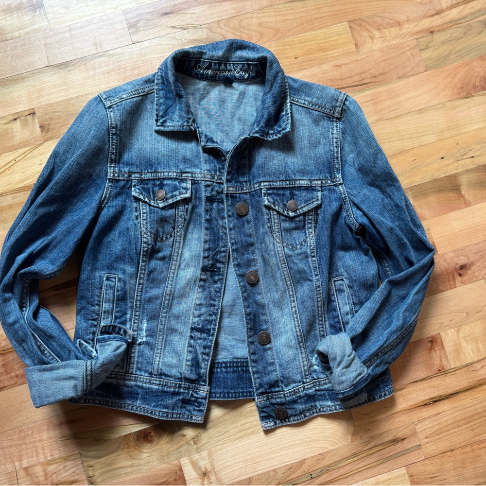 American Eagle Outfitters Dark Blue Denim Jacket